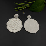 White Rose Earrings