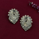 Black Paisley Ear Studs