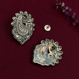 Black Paisley Ear Studs