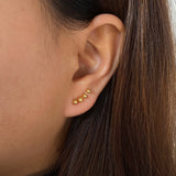 Gold Beads Crawler Earrings