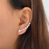 Pearl String Crawler Earrings