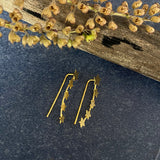 Gold Plated Star Crawler Earrings