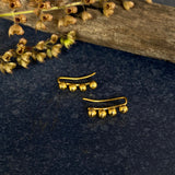 Gold Beads Crawler Earrings