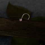 Powder Pink Square Nose Pin