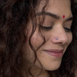 Tiny Round Silver Nose Pin