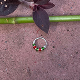 Green & Deep Red Beads Nose Ring (8.56mm)