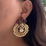 Classic Mauve & Black Earrings