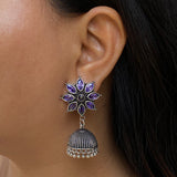 Amethyst Flower Jhumkis