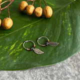 Black Beads Feather Helix Rings