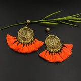 Pop Orange Tassel Earrings