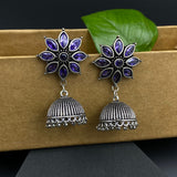 Amethyst Flower Jhumkis
