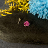 Ruby Flower Nose Pin