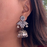 Silver Marigold Jhumkis
