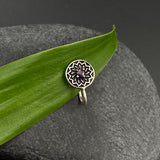 Trippy Ruby Flower Nose Clip-On