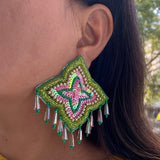 Neon Green Dust Earrings