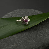 Ruby Flower Nose Clip-On