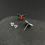 Red Trippy Butterfly Ear Studs