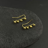 Gold Beads Crawler Earrings