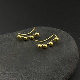 Gold Beads Crawler Earrings