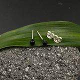Tiny Black Ball Ear Studs