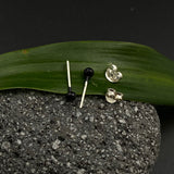 Tiny Black Ball Ear Studs