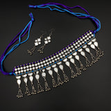 Mirror On Blue Hues Choker Set