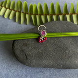 Ruby Beads Nose Pin