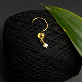 Tiny Zircon With Pearl Droplet (Gold Plated)