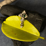 Emerald Flower Nose Pin