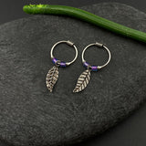 Trippy Purple Beads Feather Helix Rings