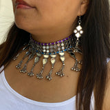 Mirror On Blue Hues Choker Set
