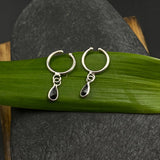 Black Drop Clip-On Helix Rings