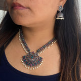 Peacock Ruby & Emerald Necklace Set