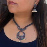 Ruby & Emerald Floral Necklace Set