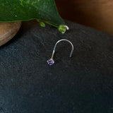 Tiny Amethyst Nose Pin