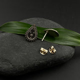 Silver Tribal Drop Ear Studs