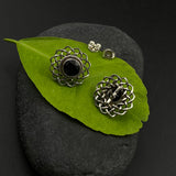 Geometric Black Ear Studs