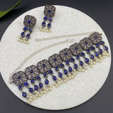 Regal Blue Choker & Earrings Set