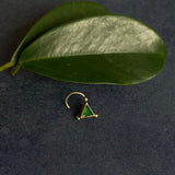 Green Pyramid Nose Pin (gold plated)