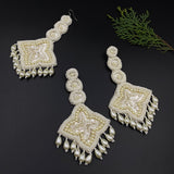 Pearl Dust Earrings & Maang Tikka Set