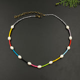 Trippy Beads Neck String With Pearls