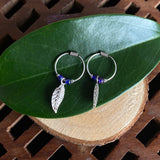 Bluesy Feather Helix Rings