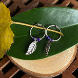 Bluesy Feather Helix Rings