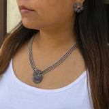 Floral Long Chain & Ear Studs