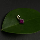 Small Ruby Square Pendant