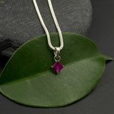 Small Ruby Square Pendant