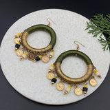 Olive & Gold Ringlet With Charms