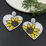 Daisy Heart Earrings (white)