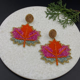 Trippy Maple Leaf Earrings