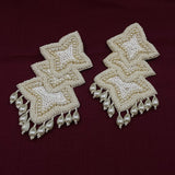 Triple Layered Pearl Dust Earrings